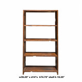 Rustic Raw Old Wood Open Shelf Brown Bookcase Display Cabinet cs6932S