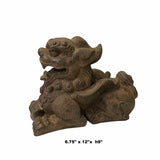 Chinese Distressed Brown Rough Marks Fengshui Pixiu Figure ws1737S