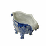 Chinese Oriental Blue Off White Porcelain Graphic Container Planter ws1793S