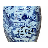 Chinese Blue & White Porcelain Hexagon Double Dragons Table Stool cs7004S