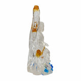 Crystal Glass Liuli Pate-de-Verre White Clear Kwan Yin Bodhisattva Statue ws1808S