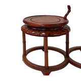 Brown Wood Bridge Step Round Table Top Curio Display Easel Stand ws2858S