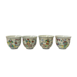 Chinese Ceramic Off White Ancient People Field Teapot Teacups Deco Set ws1983S