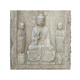 Chinese Distressed Brown White Stone Carved Buddhas Display Statue cs7365S