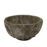 Natural Olive Green Mix Stone Carved Round Display Bowl ws2067S