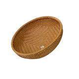 Asian Handmade Rustic Brown Rattan Round Accent Cover ws2974S