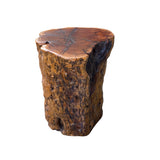 Raw Wood Rough Grain Finish Irregular Shape Short Stool Table cs7538S