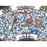 Chinese Matte Chalk Color Fan Shape Flower Bird Wood Wall Panel ws2176S