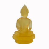 Crystal Glass Pate-de-Verre Yellow Gautama Amitabha Shakyamuni Statue ws2103S