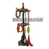 Chinese Wood Wheel Accent Brush Holder Rack Jewelry Display Hanger ws2950S