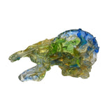 Crystal Glass Liuli Pate-de-verre Green Tree Stem Pipa Display Figure ws2132S