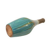 Round Shape Handmade Ceramic Turquoise Bamboo Decor Vase ws2536S