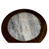 6" Oriental Brown Wood Marble Round Table Top Stand Riser ws2851BS
