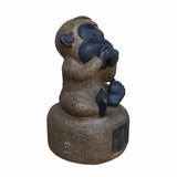 Black Gray Brown Two Colors Stone Monkey Ape Speak No Evil Figure cs7113S