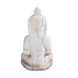 Vintage Distressed White Marble Stone Sitting Tara Bodhisattva Statue cs7378S