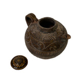 Chinese Ware Brown Glaze Pattern Ceramic Jar Vase Display Art ws2664S