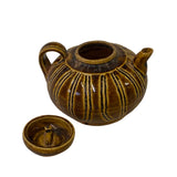 Chinese Ware Brown Lines Pattern Ceramic Jar Vase Display Art ws2667S