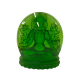 Liuli Glass Crystal Pate-de-verre Green Tara Bodhisattva Statue ws2094S