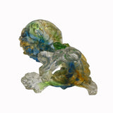Crystal Glass Liuli Pate-de-verre Green Tree Stem Pipa Display Figure ws2089S