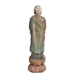 Chinese Rustic Wood Standing Praying Lohon Monk Statue ws2699S