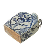 Vintage Chinese Blue White Porcelain Small Square Flat Vase ws2661S