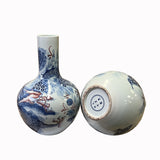 Pair Chinese Red Blue White Porcelain Dragon Cloud Vases ws2573S