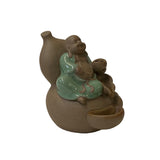 Chinese Oriental Ceramic Happy Buddha on a Gourd Figure ws2581S