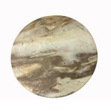 Chinese Natural Dream Stone Round White Fengshui Plaque Display ws2262S