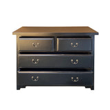 Oriental Black Lacquer 4 Drawers Sideboard Credenza Dresser Cabinet cs7521S