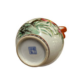 Chinese Oriental White Porcelain Flower Birds Graphic Gourd Shape Vase ws2849S