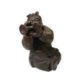 Chinese Distressed Brown Rough Marks Ceramic Clay Man Art Figure ws2473S