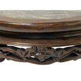 6.25" Oriental Brown Wood Marble Round Table Top Stand Riser ws2902AS