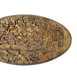 Chinese Vintage Relief 8 Immortals Oval Shape Wood Wall Art cs7290S