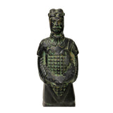 Chinese Black Green Rustic Ancient Artistic Terra Cotta Soldier Figure ws2451S