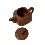 Chinese Brown Yixing Zisha Clay Teapot w Dragon Head Accent ws2592S