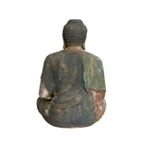 Chinese Rustic Wood Sitting Meditation Shakyamuni Buddha Statue ws2709S