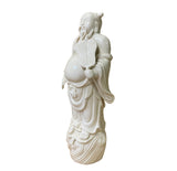 Chinese Off-white Porcelain Fat Old Man Dressing Figure ws2587S