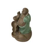 Chinese Oriental Ceramic Happy Buddha on a Gourd Figure ws2779S
