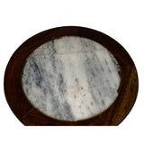 5" Oriental Brown Wood Marble Round Table Top Stand Riser ws2851AS