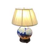 Chinese Blue White Flower Porcelain Round Base Table Lamp ws2653S