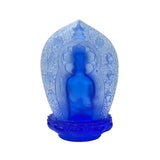 Crystal Glass Pate-de-Verre Blue Gautama Amitabha Shakyamuni Statue ws1816S