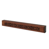 Small Narrow Brown Wood Rectangular Carving Storage Accent Box ws2644S