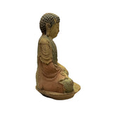 Rustic Wood Sitting Gautama Amitabha Shakyamuni Buddha Statue ws2708S