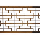 Chinese Distressed Vintage Brown Geometric Rectangular Panel Screen cs7259S
