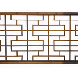 Chinese Distressed Vintage Brown Geometric Rectangular Panel Screen cs7259S