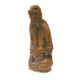 Chinese Bamboo Carved Old Man Scholar Meditation Figure ws2179S