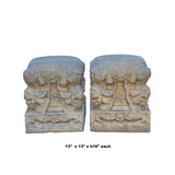 Pair Chinese Foo Dog Carving Marble Stone Base Garden Stool Tables cs7203S
