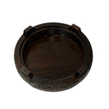 4.75" Oriental Motif Brown Wood Round Table Top Stand Riser ws2894CS