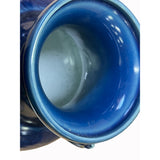 Chinese Dark Navy Blue Glaze Ceramic Dragon Ears Vase Display ws2609S