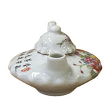 Chinese White Porcelain Flower Bird Graphic Teapot Shape Display ws2681S